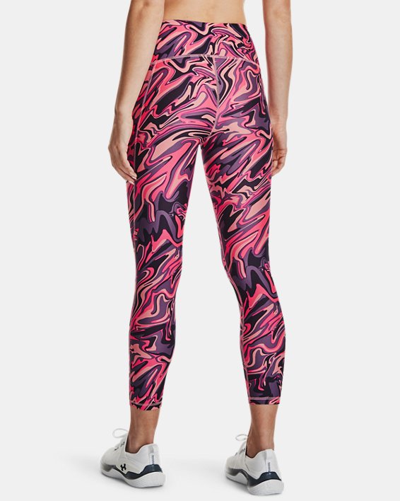 Damen HeatGear® Armour Printed 7/8 Leggings, Pink, pdpMainDesktop image number 1